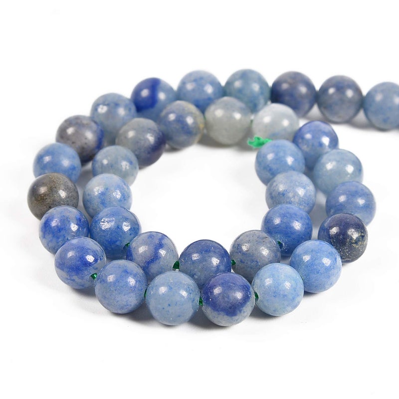 Nancybeads 60pcs 6mm Natural Blue Aventurine Gemstone Round Spacer Loose Stone Beads for Jewelry Making 15.5" 1 Strand (Blue Aventurine, 6mm 60Beads) - Image 2
